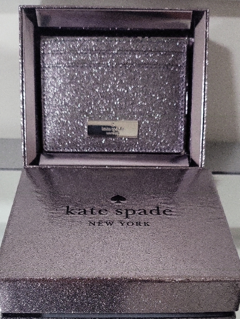 Kate Spade New York Kenzie Silver Glitter Small Cardholder